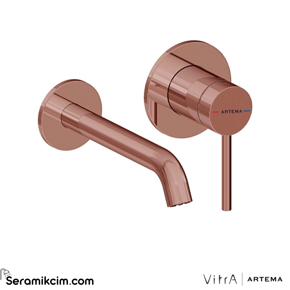 Artema Minimax Round Ankastre Lavabo Bataryası Parlak Bakır A4353729