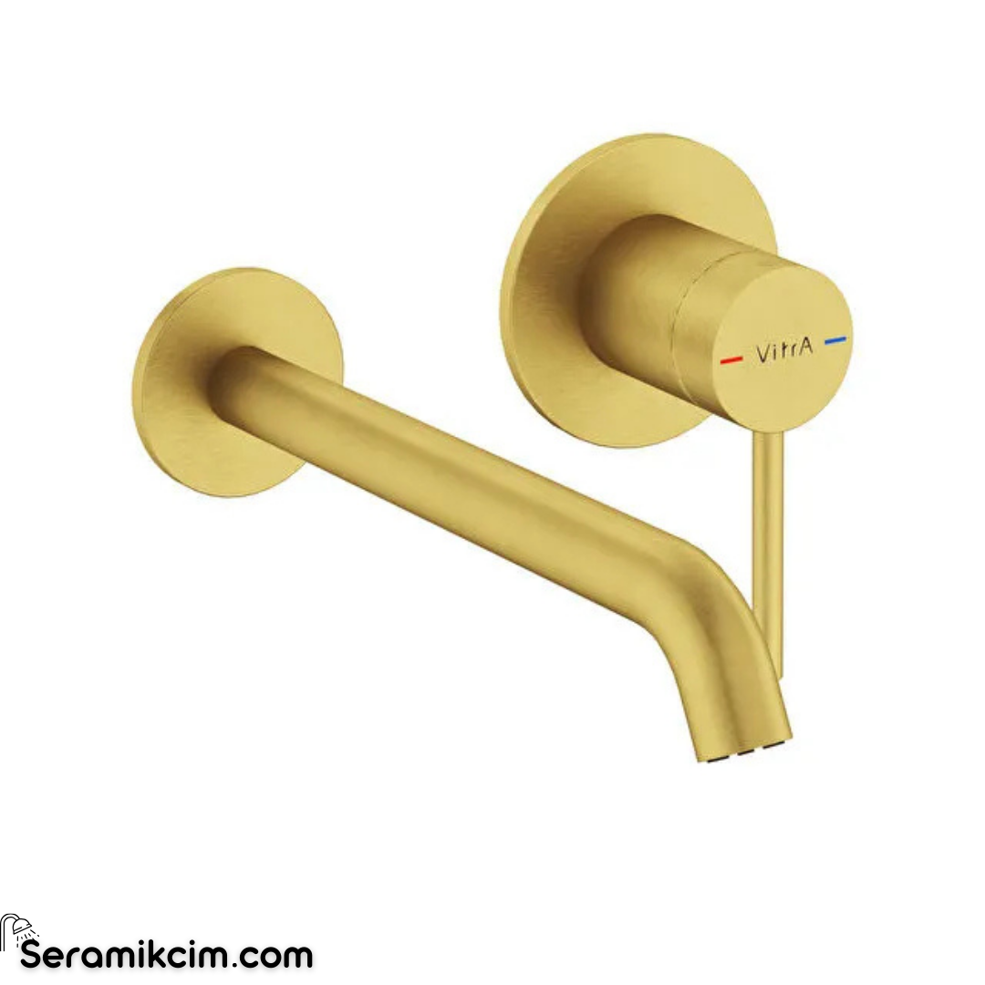 Artema Minimax Round Ankastre Lavabo Bataryası (Uzun) Fırçalı Altın A4354925