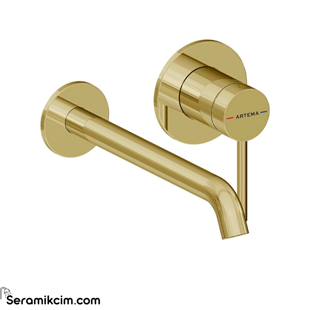 Artema Minimax Round Ankastre Lavabo Bataryası (Uzun) Parlak Altın A4354974