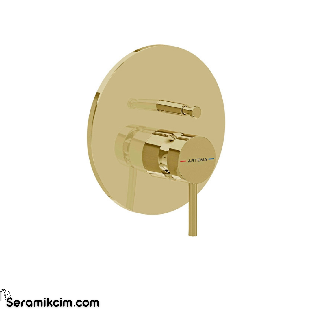 Artema Minimax Round Ankastre Mekanik Banyo Bataryası V-Box Parlak Altın A4370874