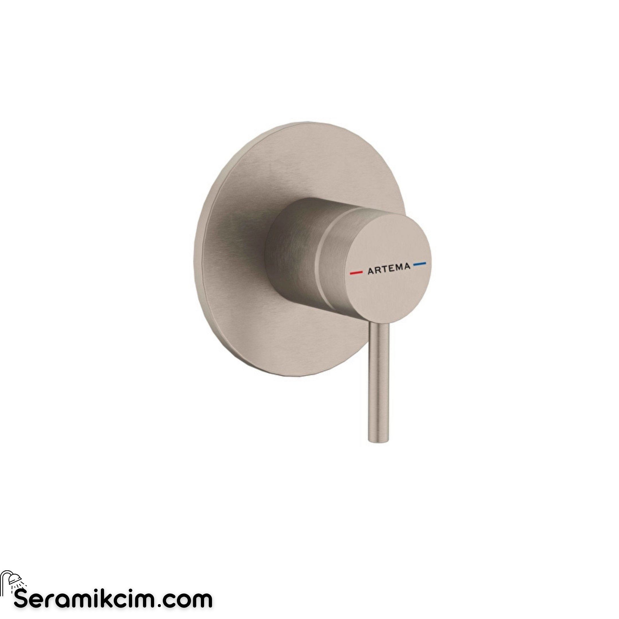 Artema Minimax Round Ankastre Mekanik Duş Bataryası Minibox Fırçalı Nikel A4371034
