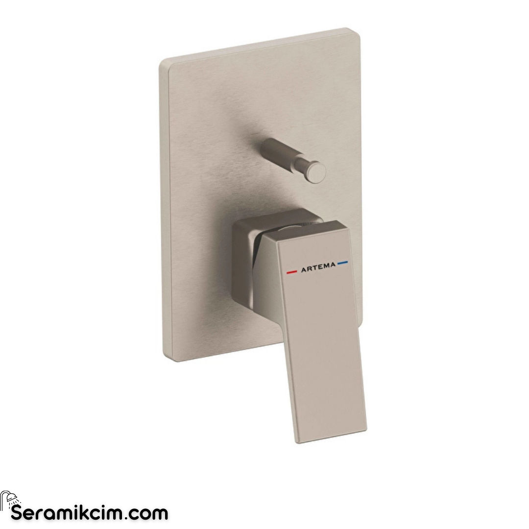 Artema Minimax Square Ankastre Banyo Bataryası Minibox Mekanik Fırçalı Nikel A4373234