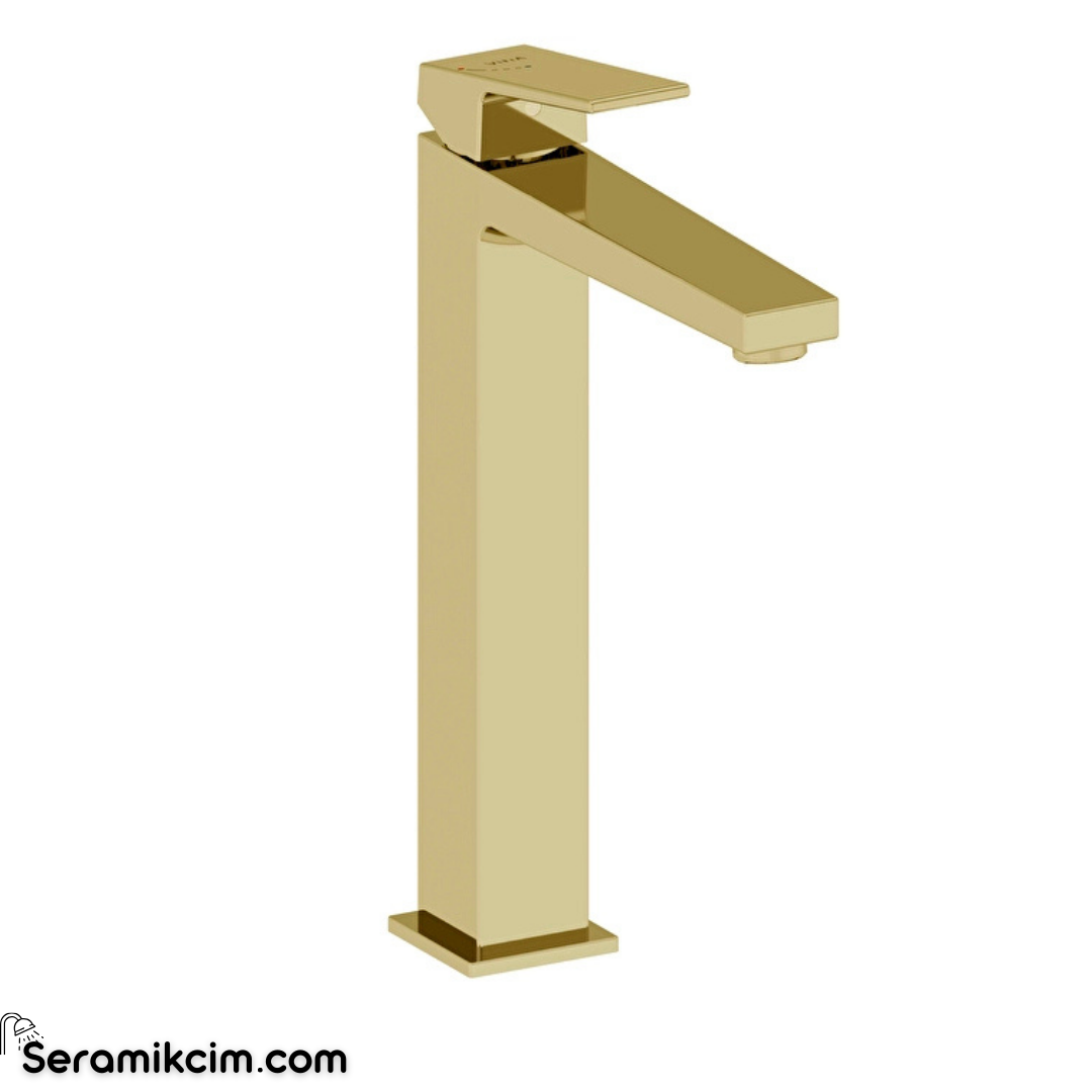 Artema Minimax Square Blueco Çanak Lavabo Bataryası Parlak Altın A4372474Enr