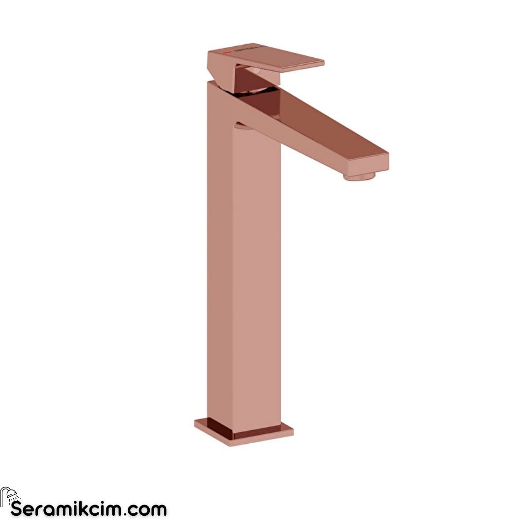Artema Minimax Square Çanak Lavabo Bataryası Parlak Bakır A4372429
