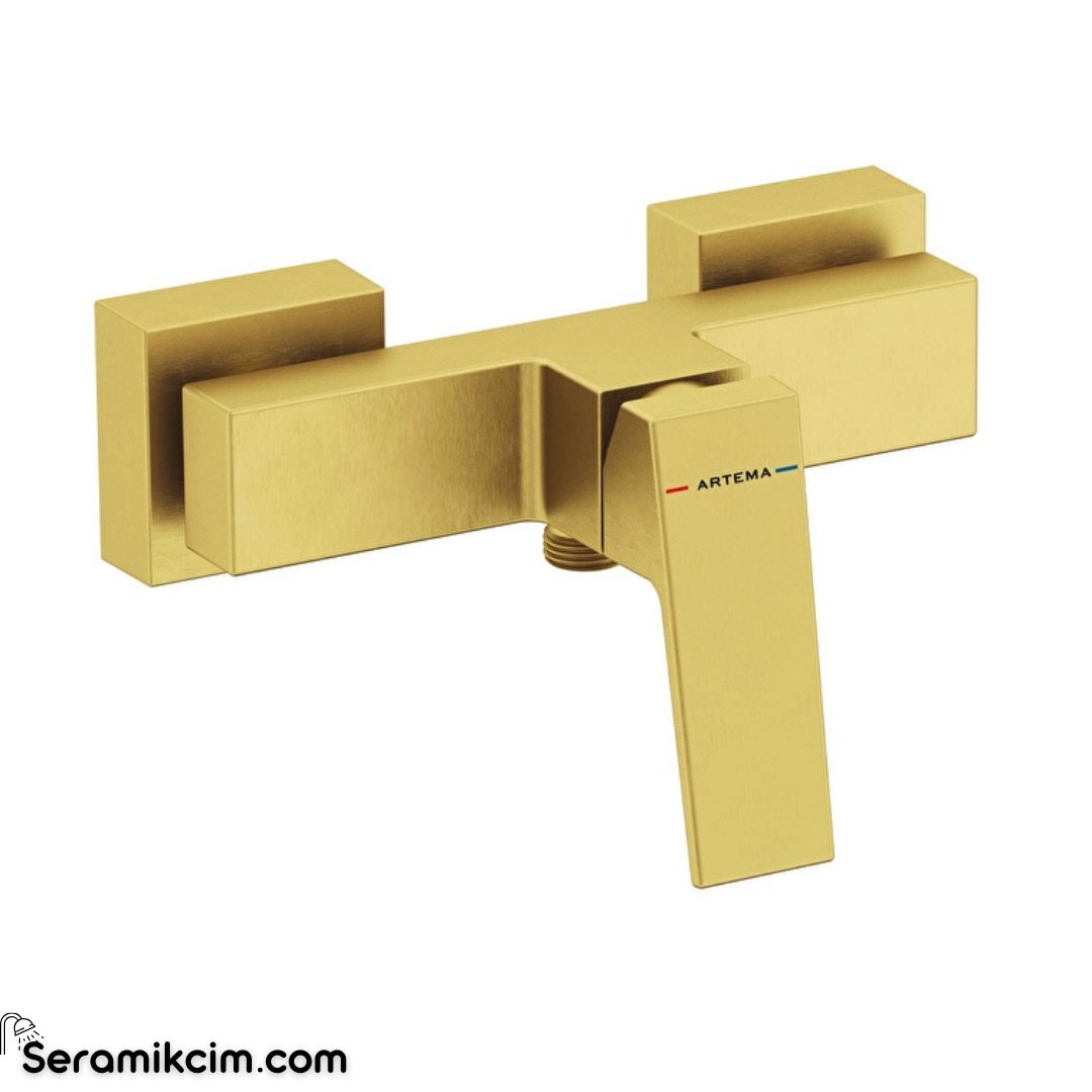 Artema Minimax Square Duş Bataryası Fırçalı Altın A4352125