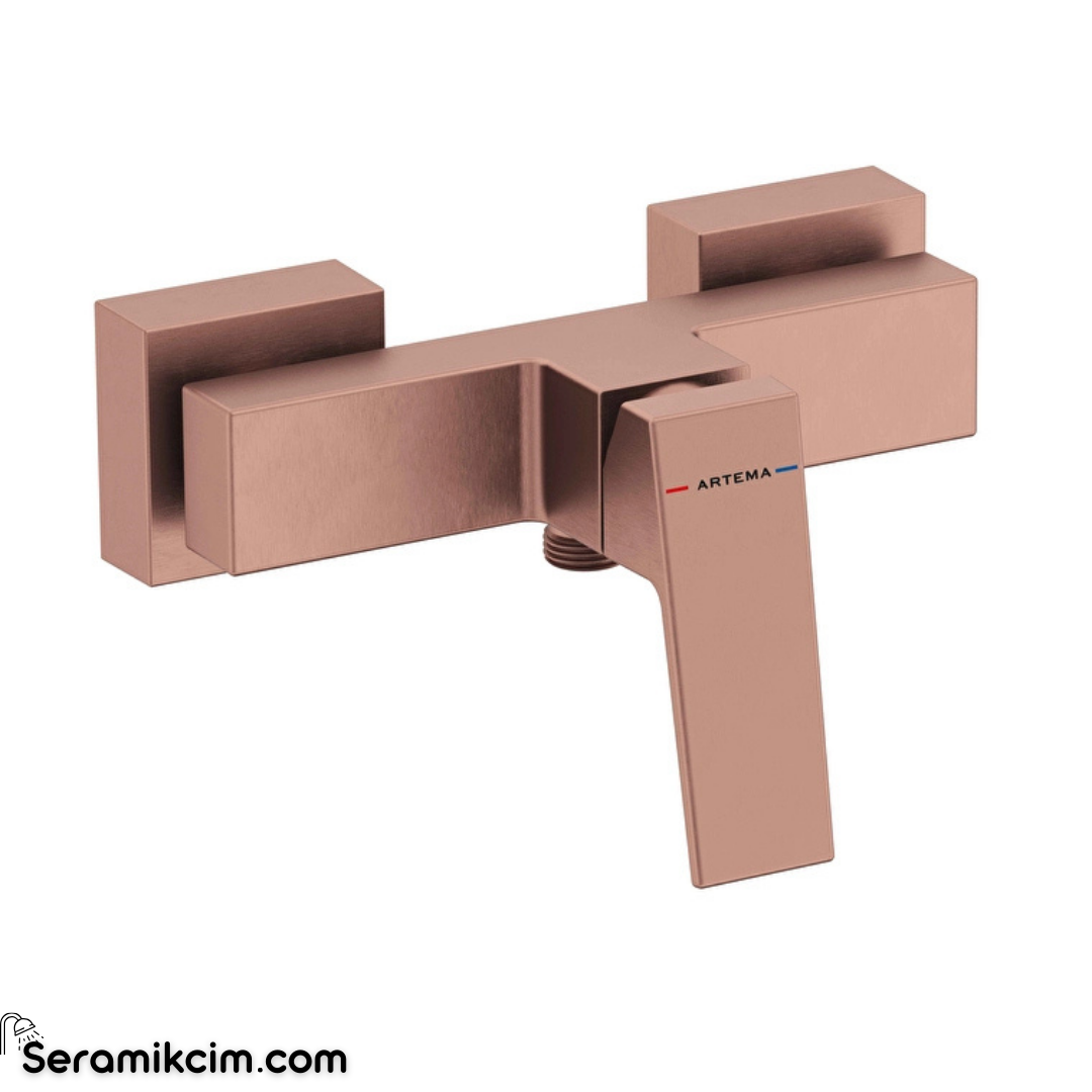 Artema Minimax Square Duş Bataryası Fırçalı Bakır A4352124