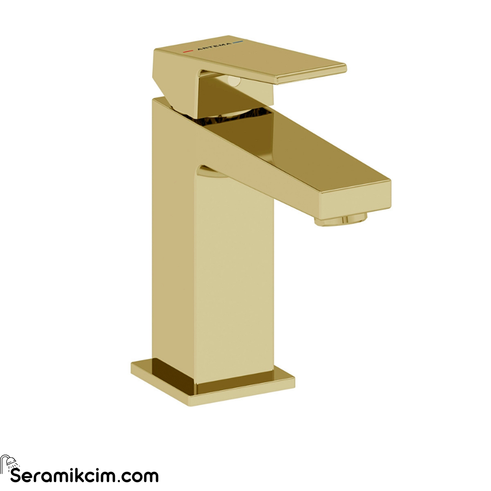 Artema Minimax SquareLavabo Bataryası Parlak Altın A4372074