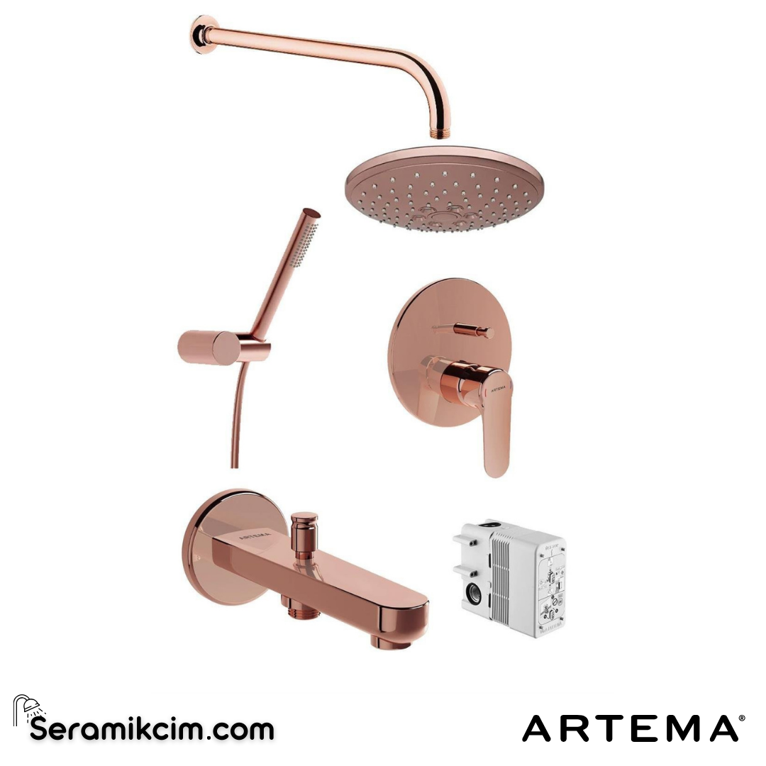 Artema Root Round Ankastre Banyo Seti (Bliss 2F, Origin 1F) (A41949, A4574226, A4565226, A4272726, A4554326, A4271926), Bakır A4929526 - A4929526