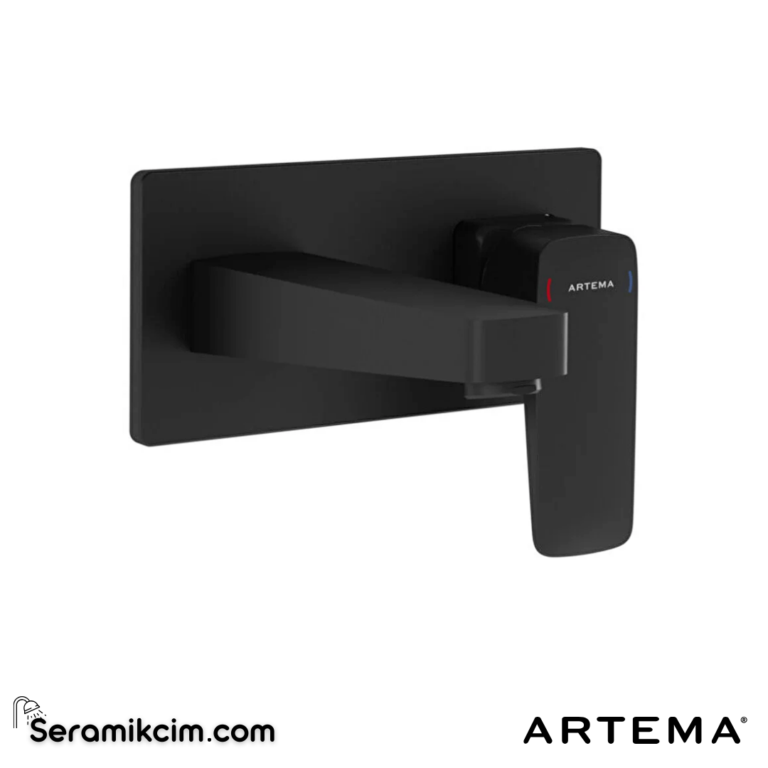 Artema Root Square Ankastre Lavabo Bataryası (Sıva Üstü Grubu) Mat Siyah A4273836 - A4273836
