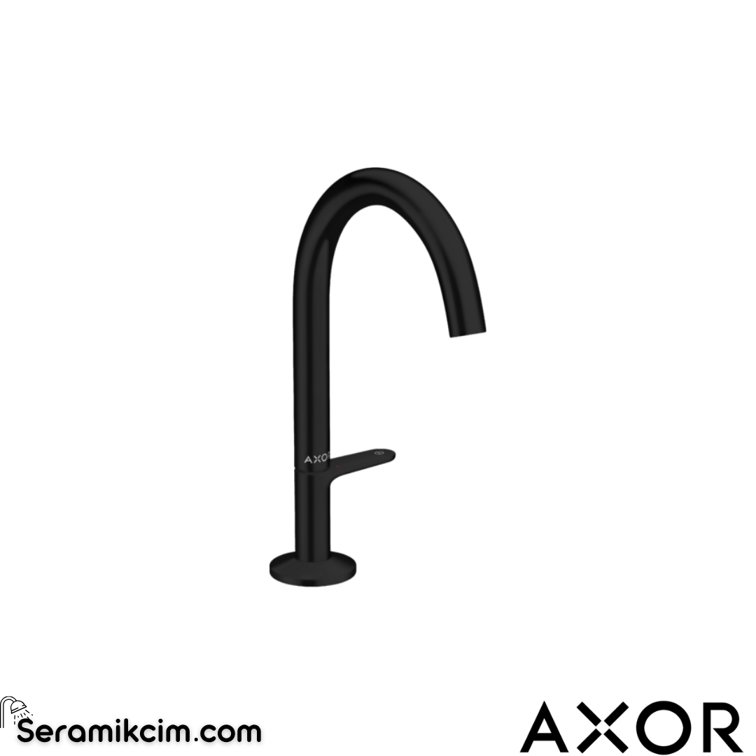 Axor One Lavabo Bataryası Select 170 bas-aç gider seti ile Mat Siyah 48020670
