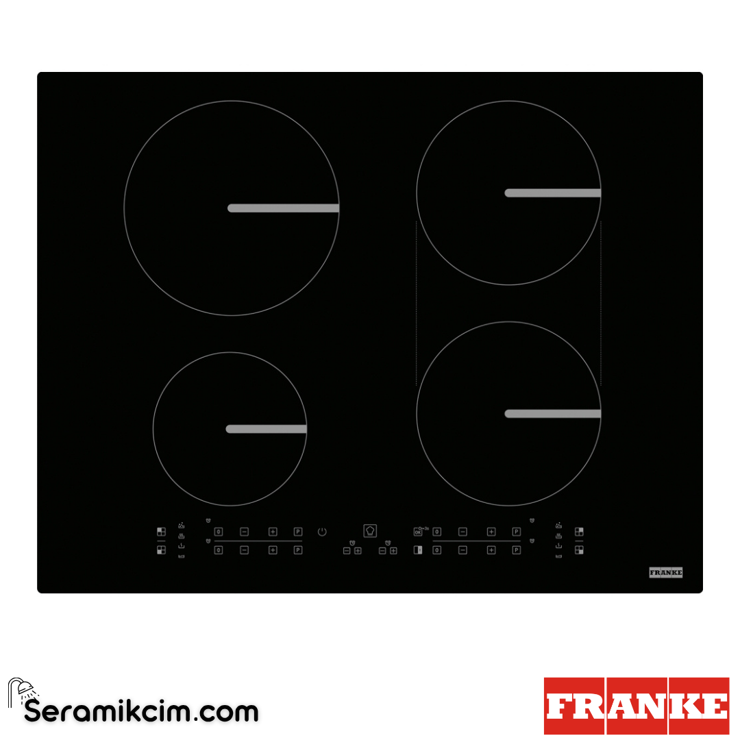 Franke Smart FSM 654 I B BK Tezgahüstü-Tezgaha Sıfır 4 Gözlü 650x510mm İndüksiyonlu Elektrikli Ocak Siyah Cam 108.0606.108