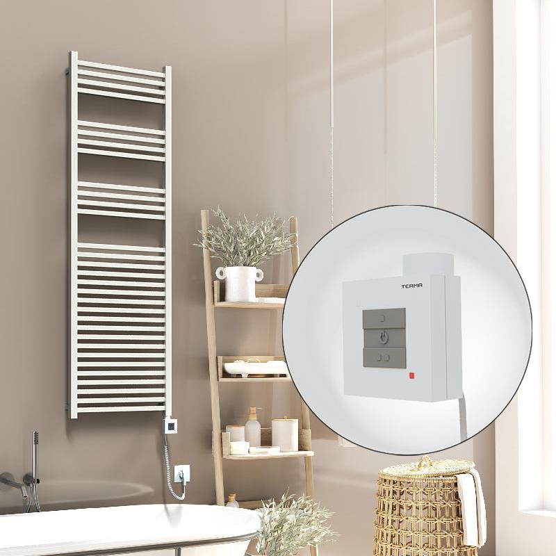 Barbados Elektirikli Havlupan 500x1600 Beyaz Parlak (KTX1 Termostat) 1000W Spiral Kablolu