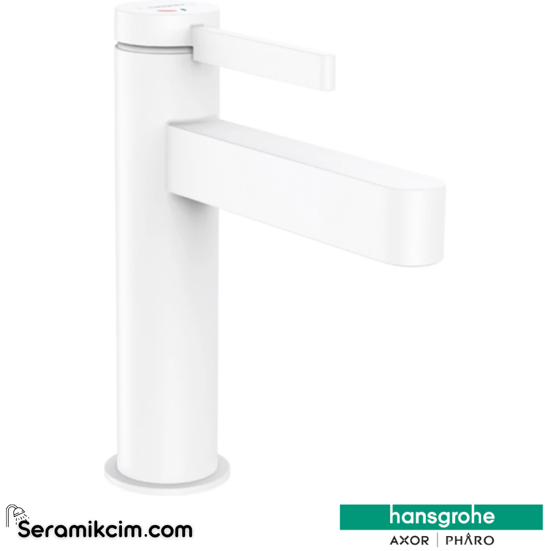 Hansgrohe Finoris Lavabo Bataryası 110 Coolstart Bas-Aç Gider Seti İle Mat Beyaz 76024700