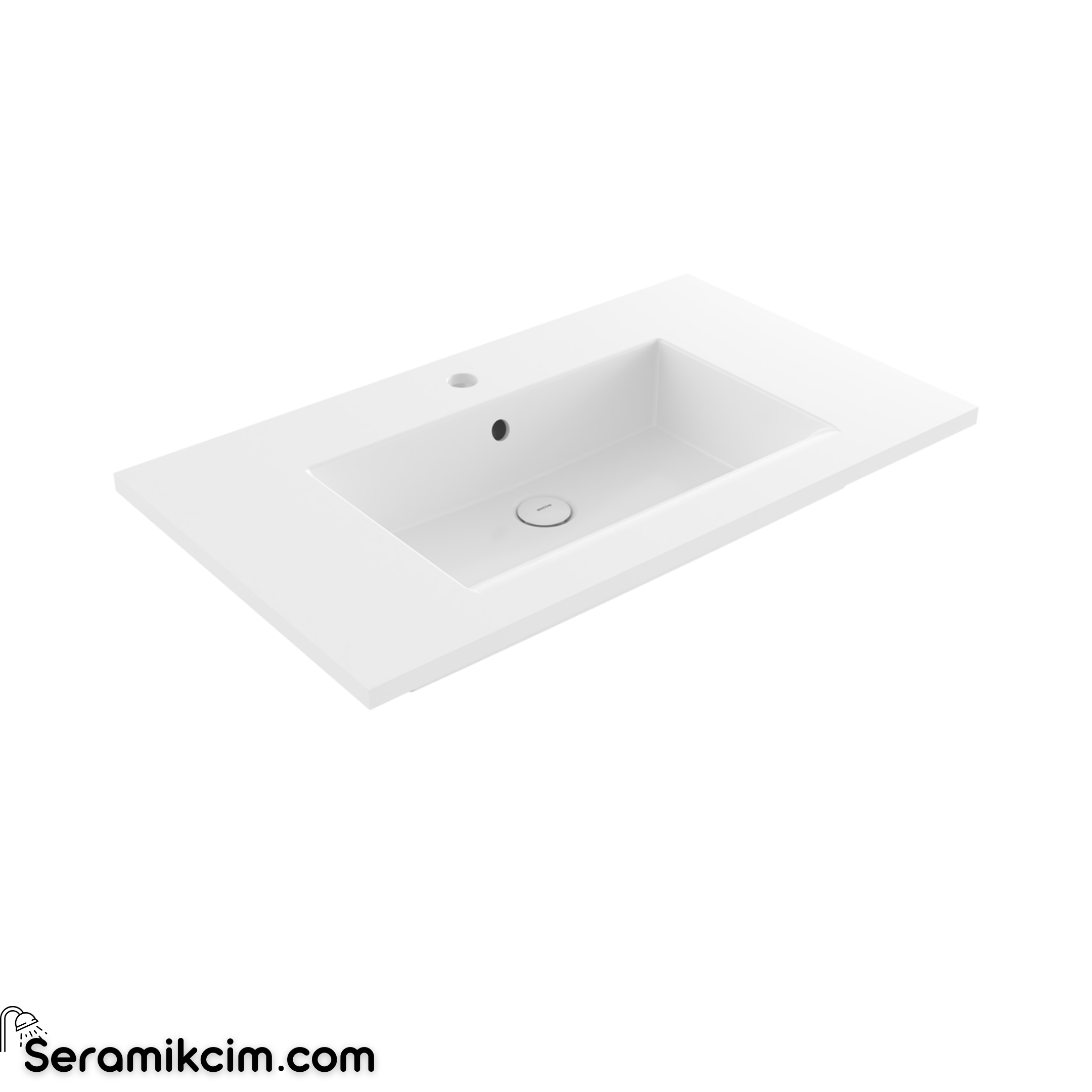 Bocchi Milano Etajerli Lavabo 80Cm-Parlak Beyaz 1113-001-0126
