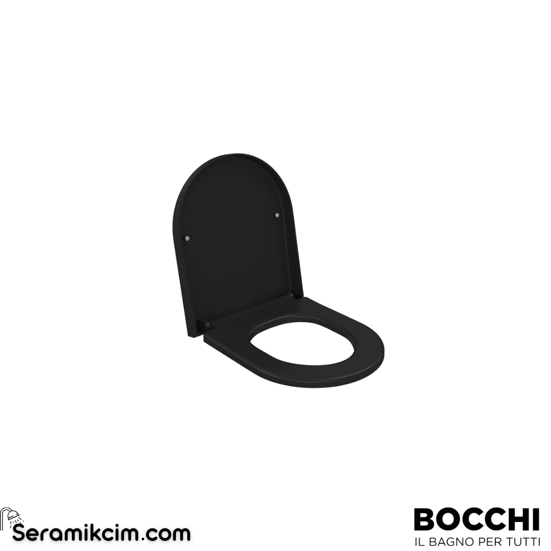 Bocchi Pure S Kısa Klozet Kapağı Mat Siyah A0302-004