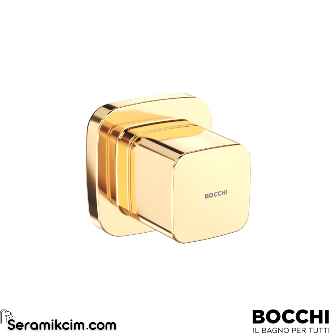 Bocchi Tula Ankastre Stop Valf Kare Rozet, G1/2  Parlak Altın 6150-0016-EG