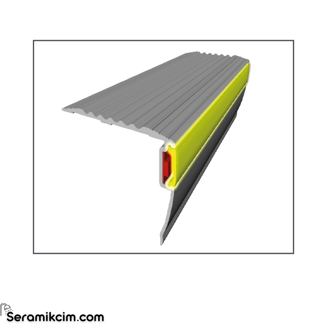Borden Alüminyum Led Merdiven Basamak Profili 300cm Mat 50x40mm