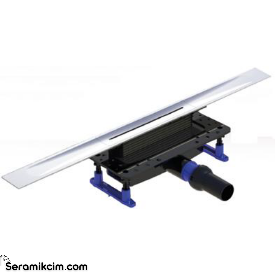Borden Ares 80 cm Yükseklik Ayarlı Lineer Süzgeç (Duş Kanalı) Ø50 mm Yandan Çıkışlı Paslanmaz Çelik