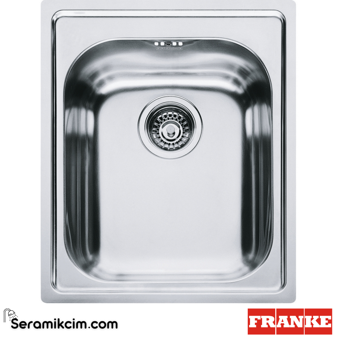 Franke Armonia AMX 610-34 Tezgahüstü 1 Gözlü 420x500mm Paslanmaz Çelik Eviye İnox 101.0021.601