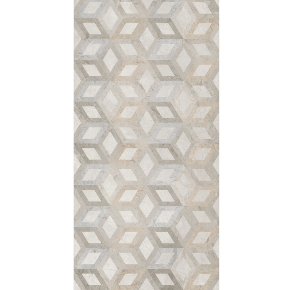 Çanakkale Seramik Fon-50233 Tuna Geo Dekor Kemik Kahve  30X60 - 310100203630