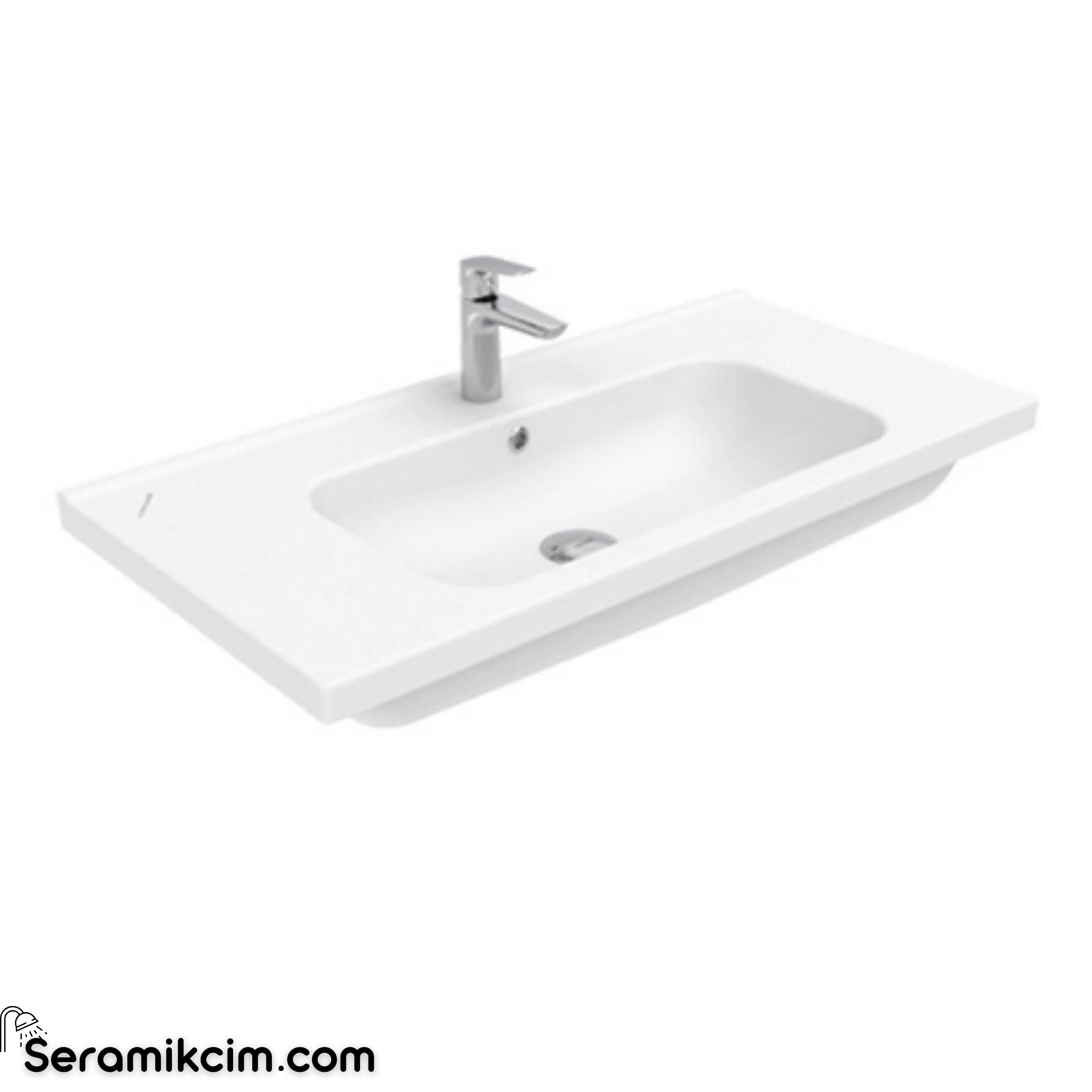 Creavit İdeal Etajerli Lavabo 80cm Taşma Dsiz Extra Beyaz ID080-00CB00E-0000