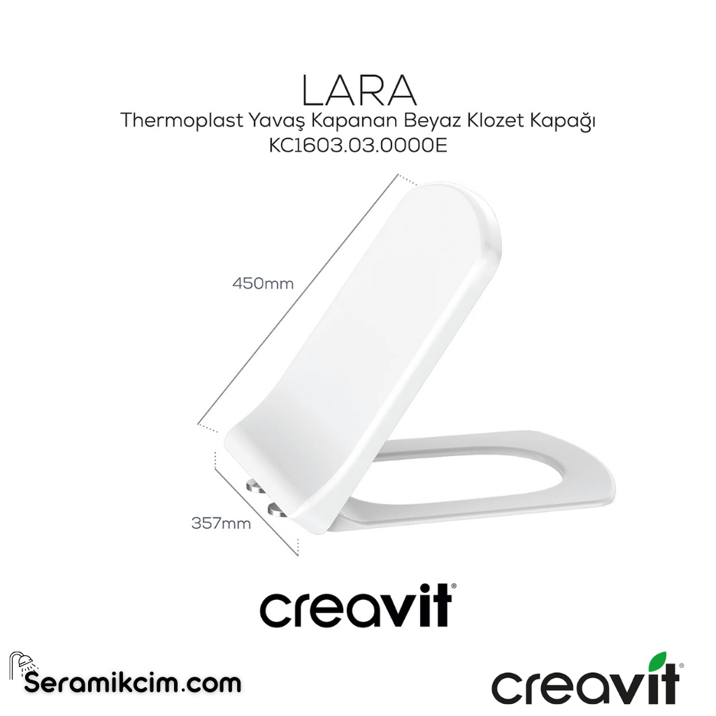 Creavit Lara DP.YK. Kömür K. Klozet Kapağı KC1603.01.2100E - KC1603.01.2100E