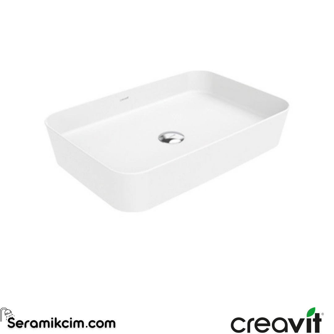 Creavit LOOP 40X60 Masa Üstü İnce Lavabo Extra Beyaz LP060-00CB00E-0000
