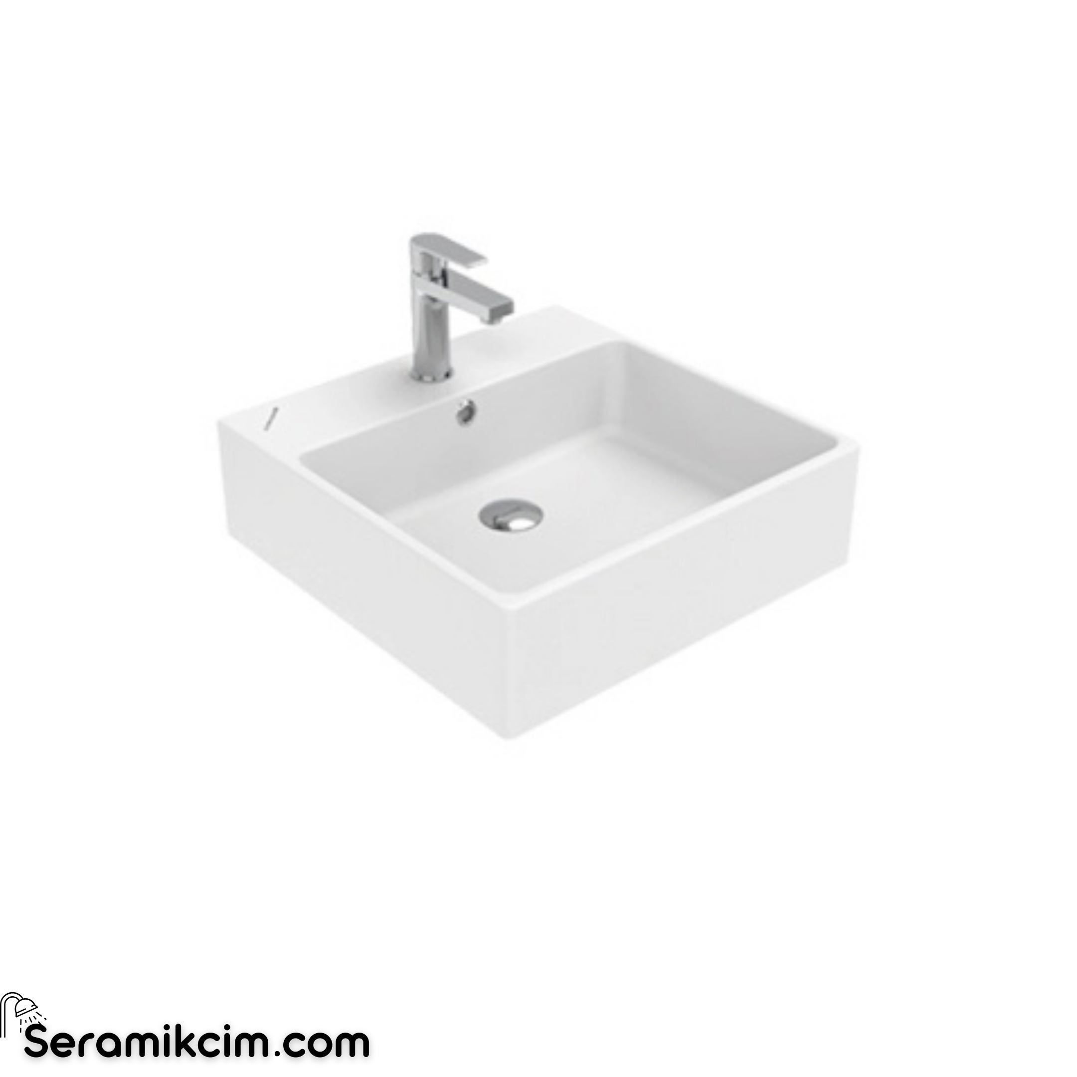 Creavit Next Tezgah Üzeri Kare Lavabo 50cm Extra Beyaz NX256-00CB00E-0000