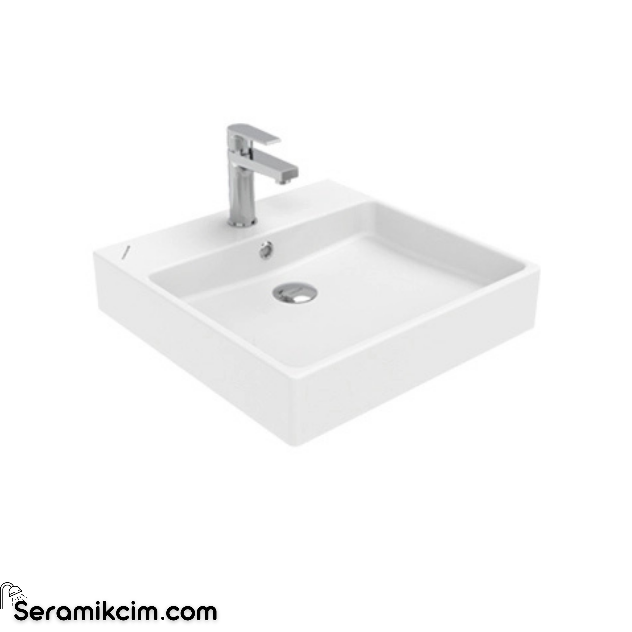Creavit Next Tezgah Üzeri Kare Lavabo 50*50cm Extra Beyaz NX255-00CB00E-0000