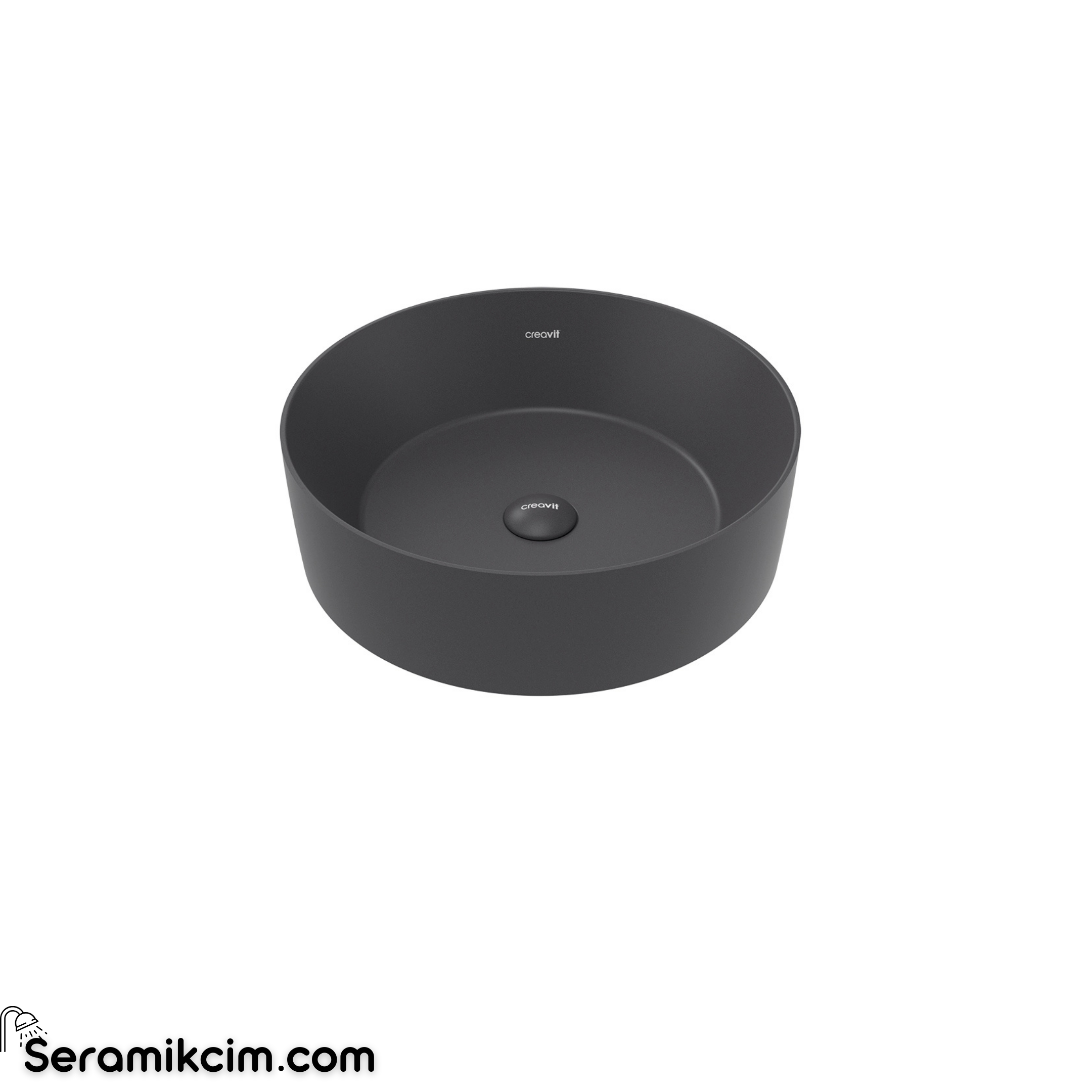 Creavit Nice 45 cm Set Üstü Lavabo Extra Antrasit Mat  NC045-00AM00E-0000