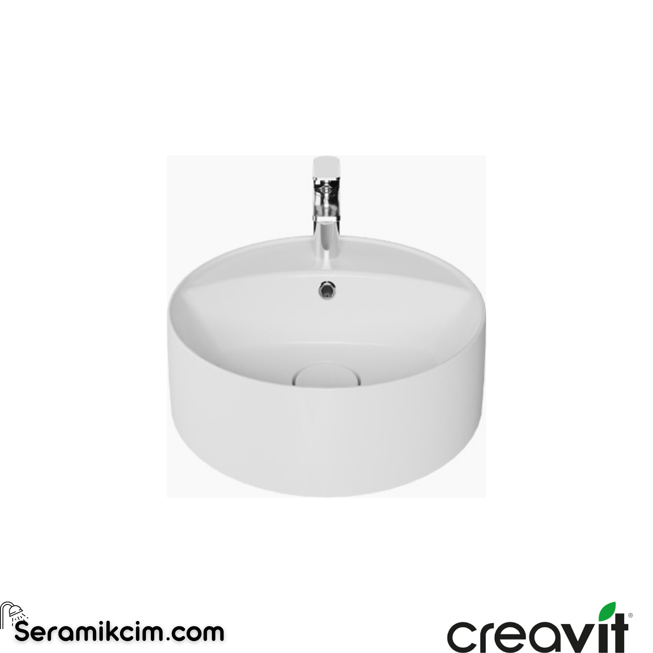 Creavit Nice 45cm Set Üstü Delikli Lavabo Extra Beyaz NC046-00CB00E-0000