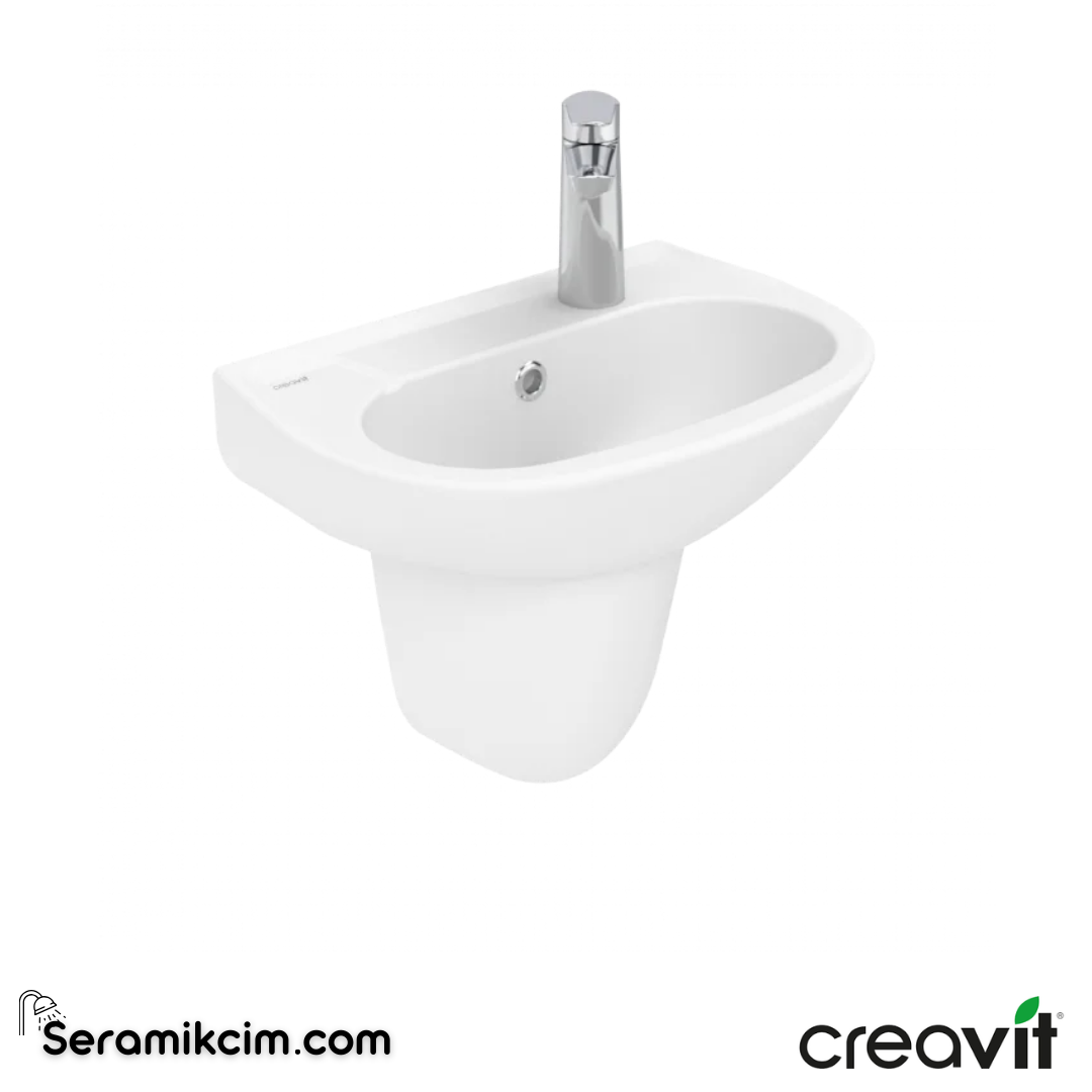 Creavit Oval Lavabo 30*45 cm Delikli Extra Beyaz TP030-00CB00E-0000 - TP030-00CB00E-0000