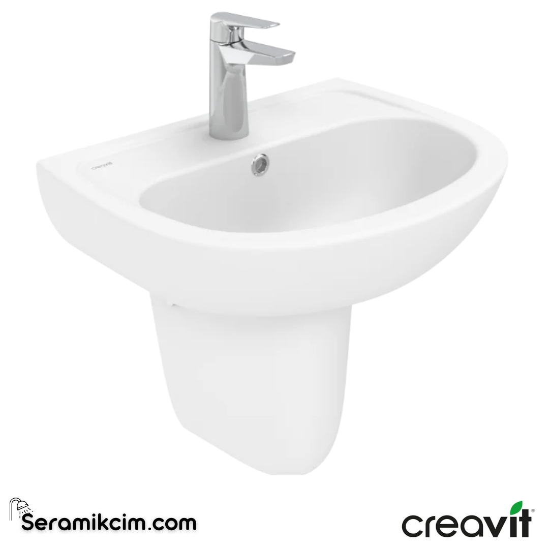 Creavit Oval Lavabo 40*50 cm Delikli Extra Beyaz TP150-00CB00E-0000 - TP150-00CB00E-0000