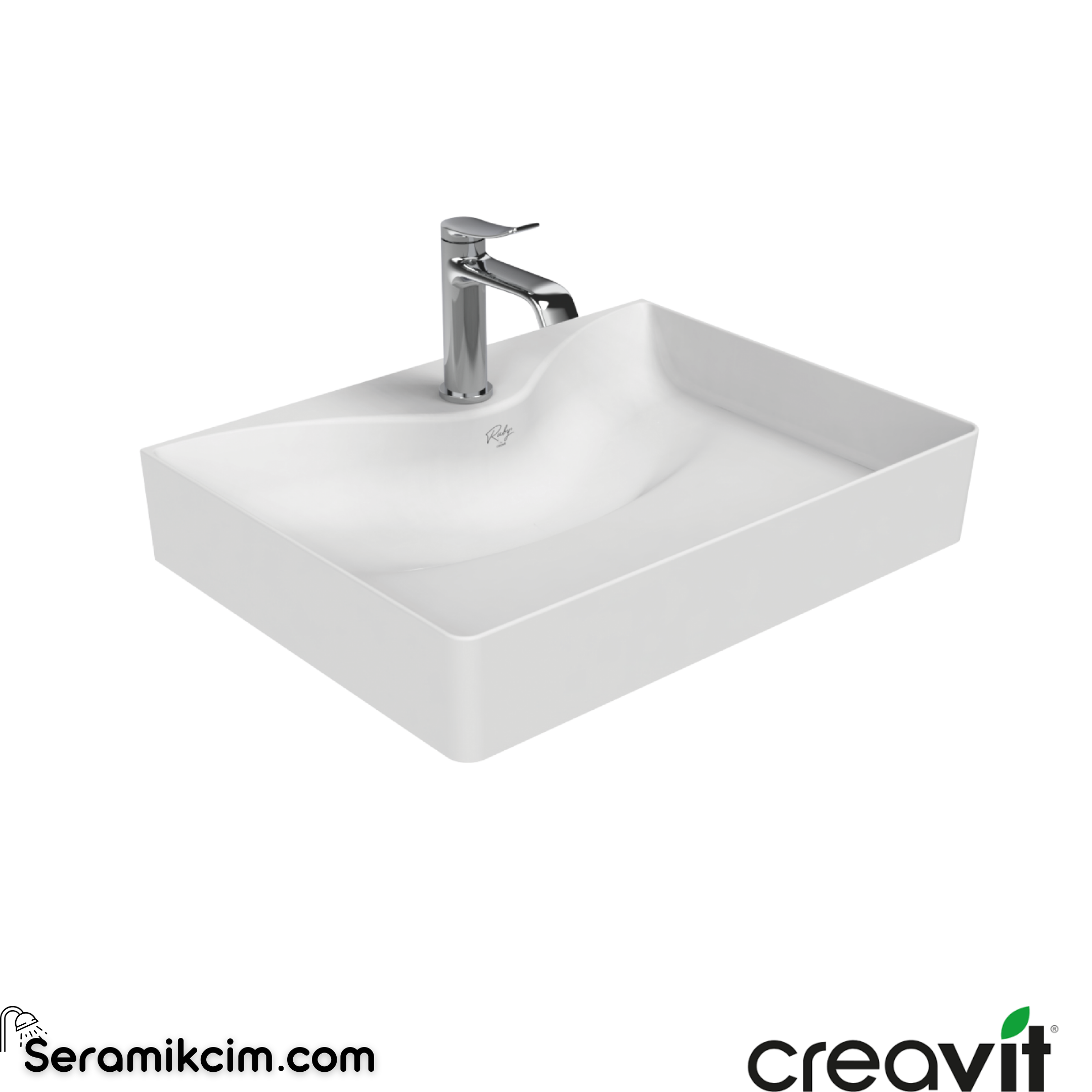 Creavit Ruby 45x60 T.Üstü Lavabo Extra Beyaz RUBY LOGO RB064-00CB42E-0000