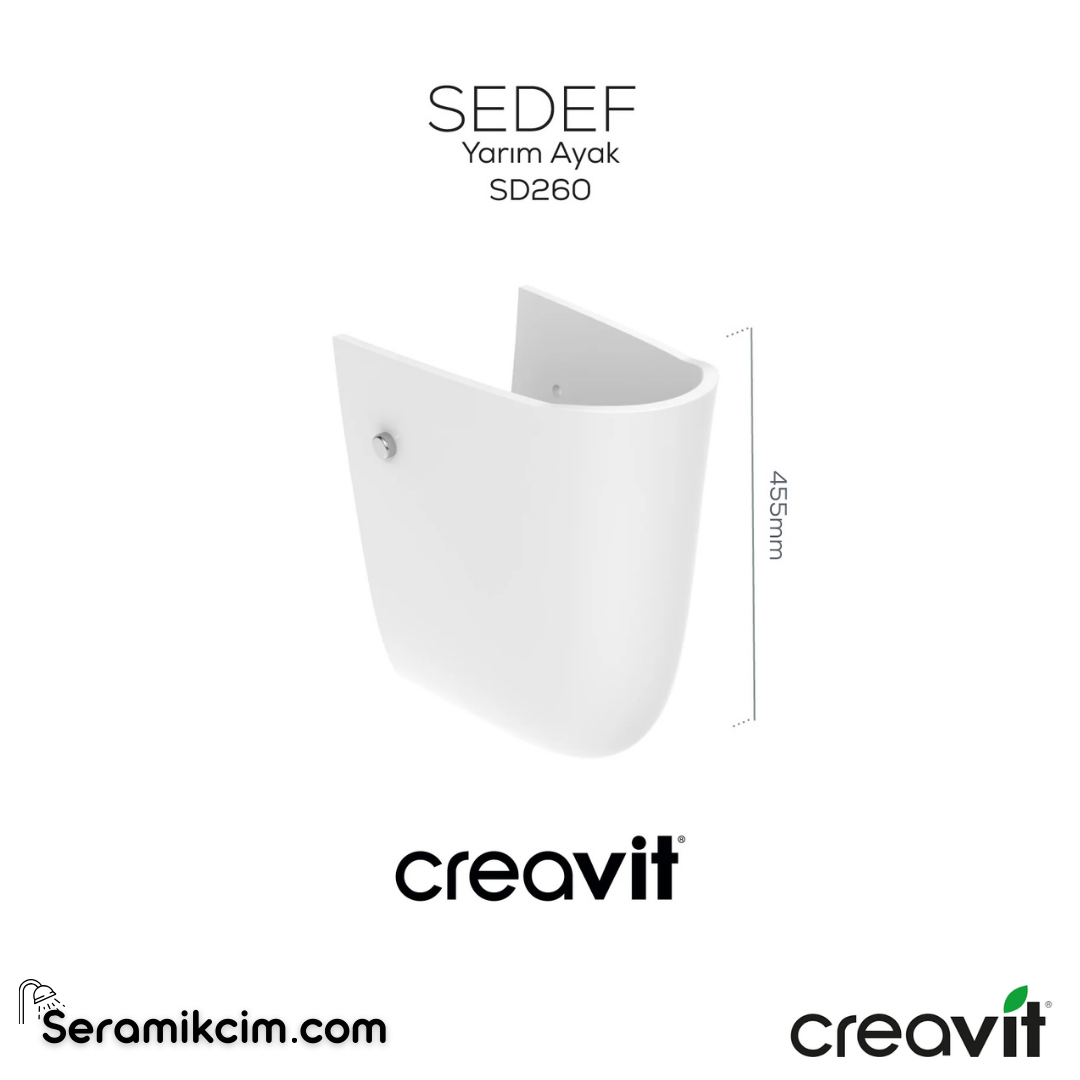 Creavit Sedef Yarım Ayak Extra Beyaz SD260-00CB00E-0000 - SD260-00CB00E-0000