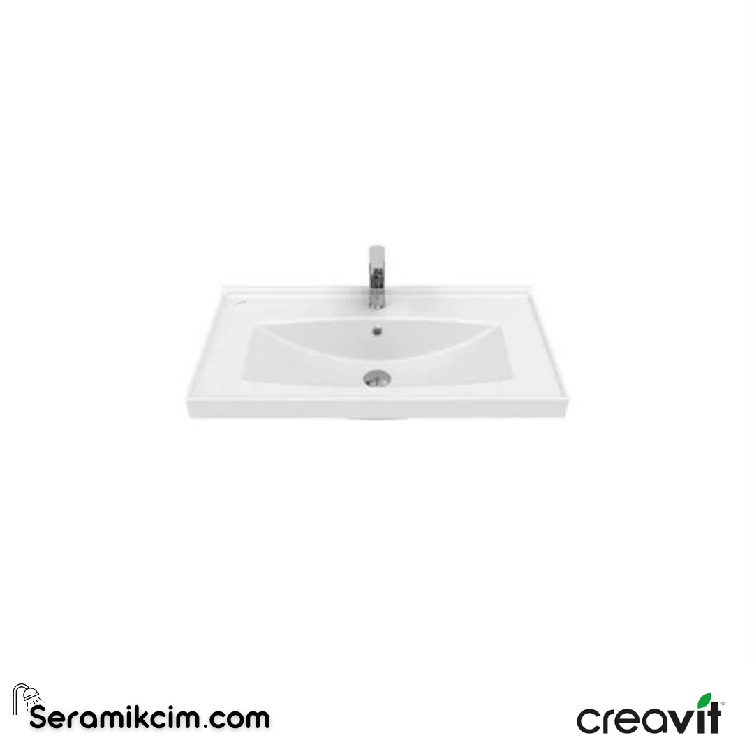 Creavit Sera Etajerli Lavabo 85 cm Extra Beyaz TF185-00CB00E-0000 - TF185-00CB00E-0000