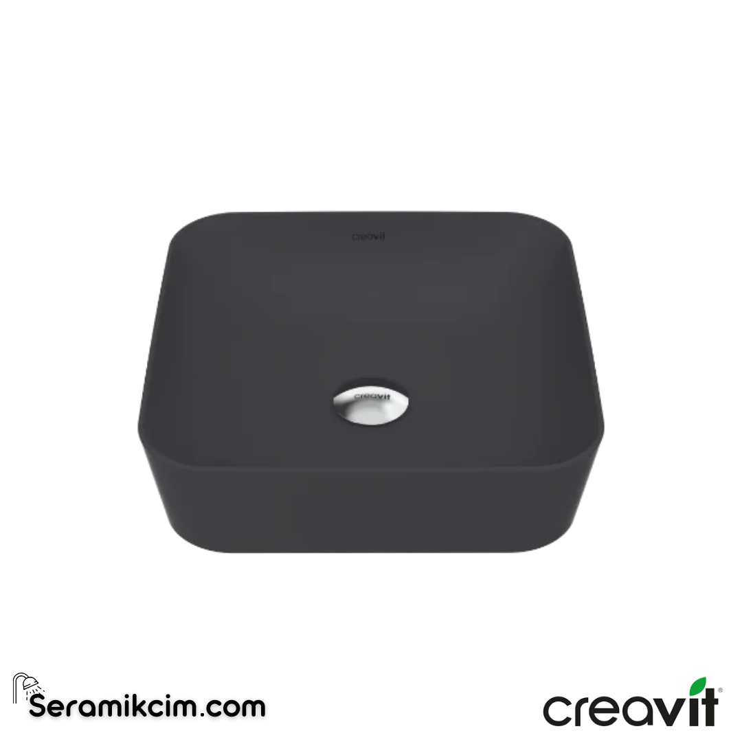 Creavit Ultra Kare Çanak Lavabo 40cm Extra Antrasit Mat  UL040-00AM00E-0000 - UL040-00AM00E-0000