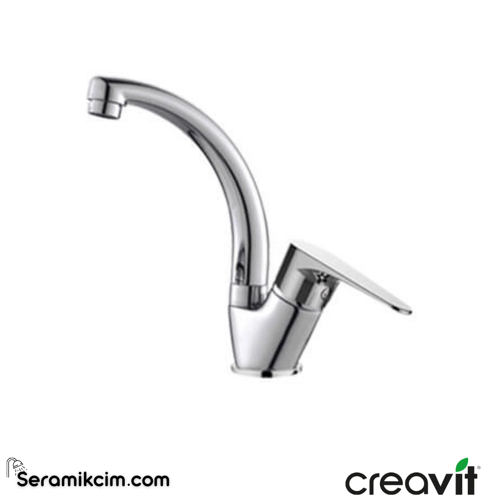 Creavit Vega Kısa Kuğu Lavabo Armatürü  BT.VG1508 - BT.VG1508