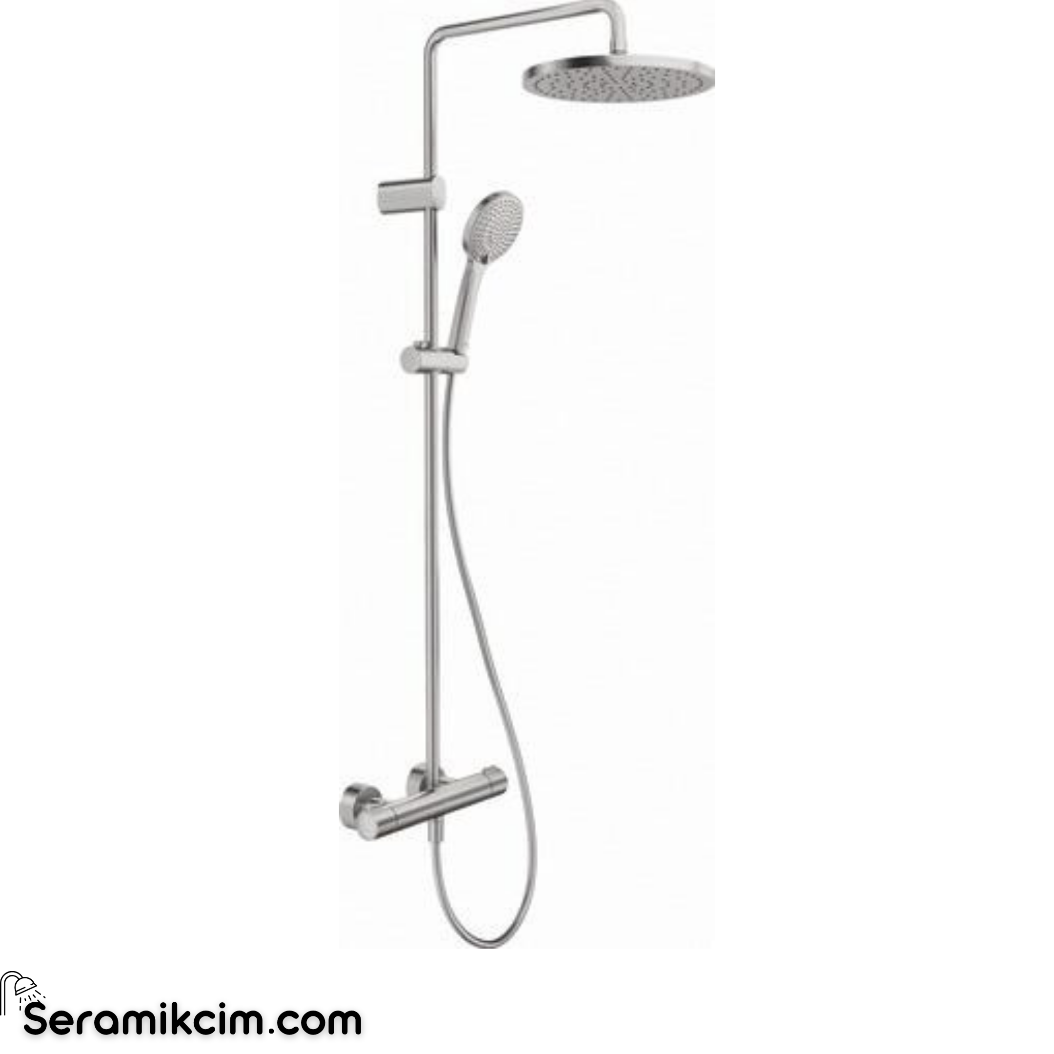 Duravit TH 1000 Termostatik Duş Bataryalı Duş Sistemi, Paslanmaz Çelik TH4282008070