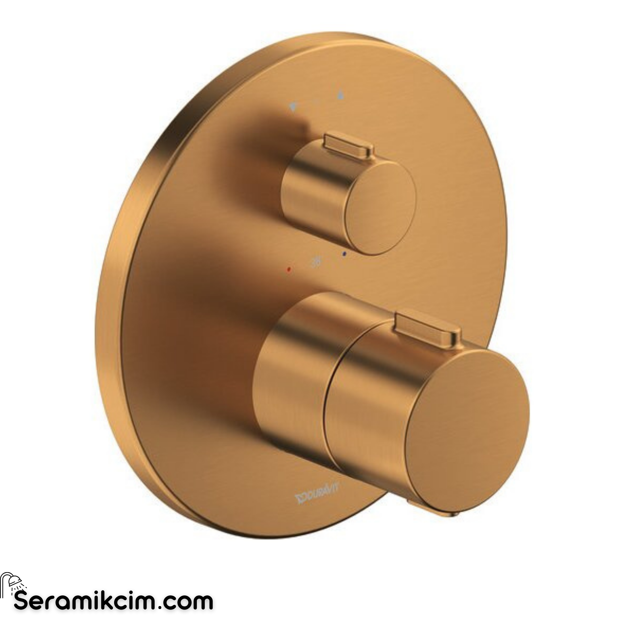 Duravit TH Ankastre Termostatik Banyo Bataryası, 2 Yollu, Fırçalı Bakır (Sıva Üstü Grubu) TH4200014004