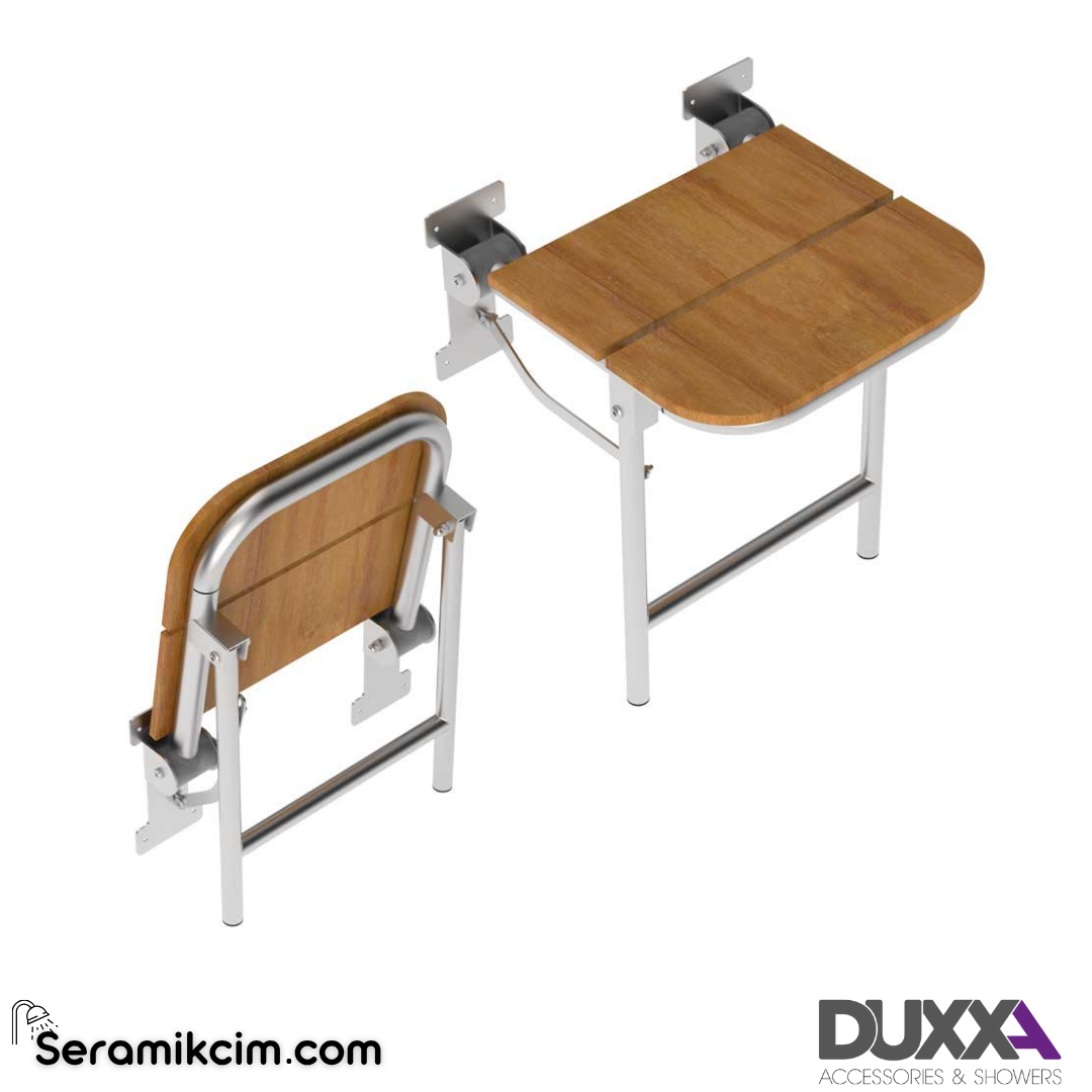 Duxxa Lux Engelli Duş Oturağı - Ahşap (8 mm Teak Kompak Laminat) - Ø32 P.33026 - P.33026