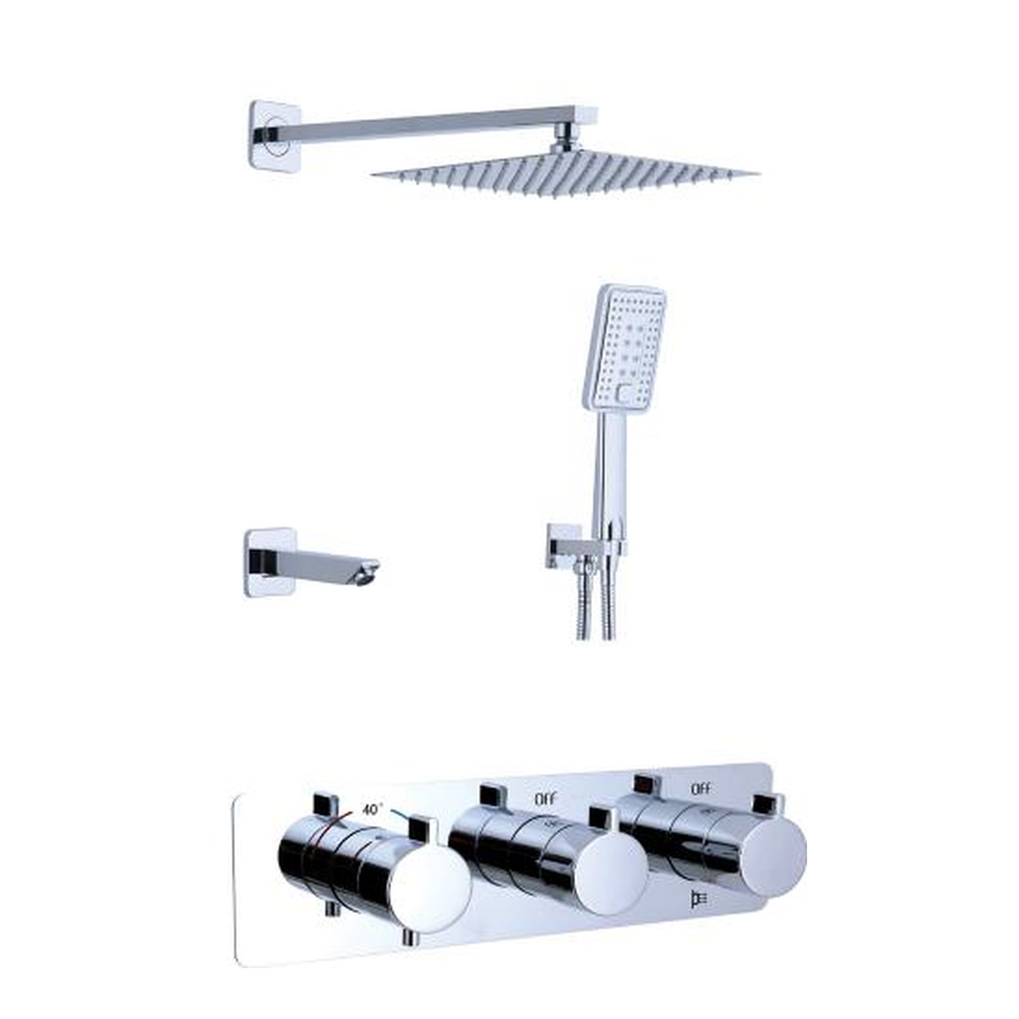 Duxxa Milano Termostatik Ankastre Duş Seti Krom D.056