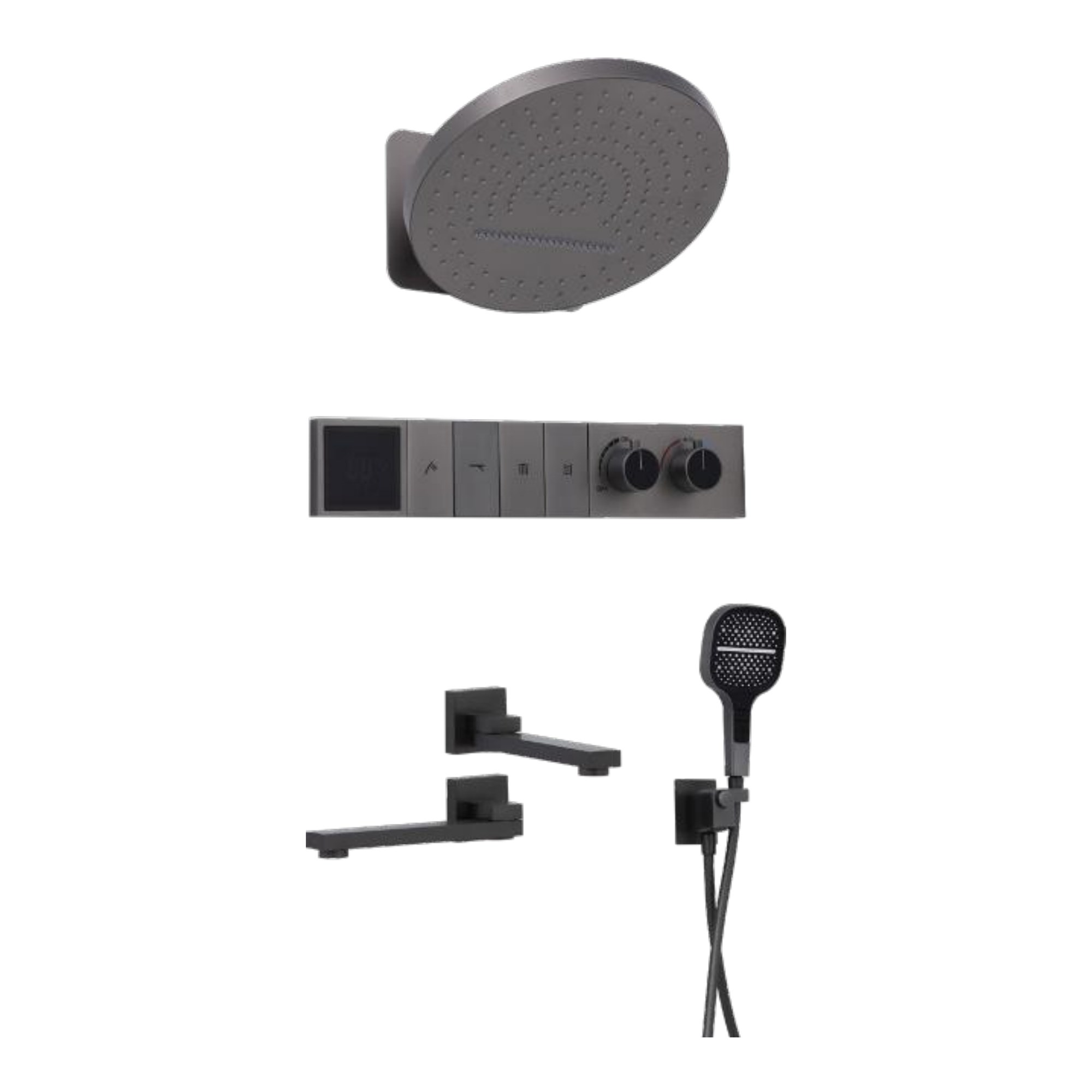 Duxxa Royal Ankastre Duş Seti Gun Gray D.059
