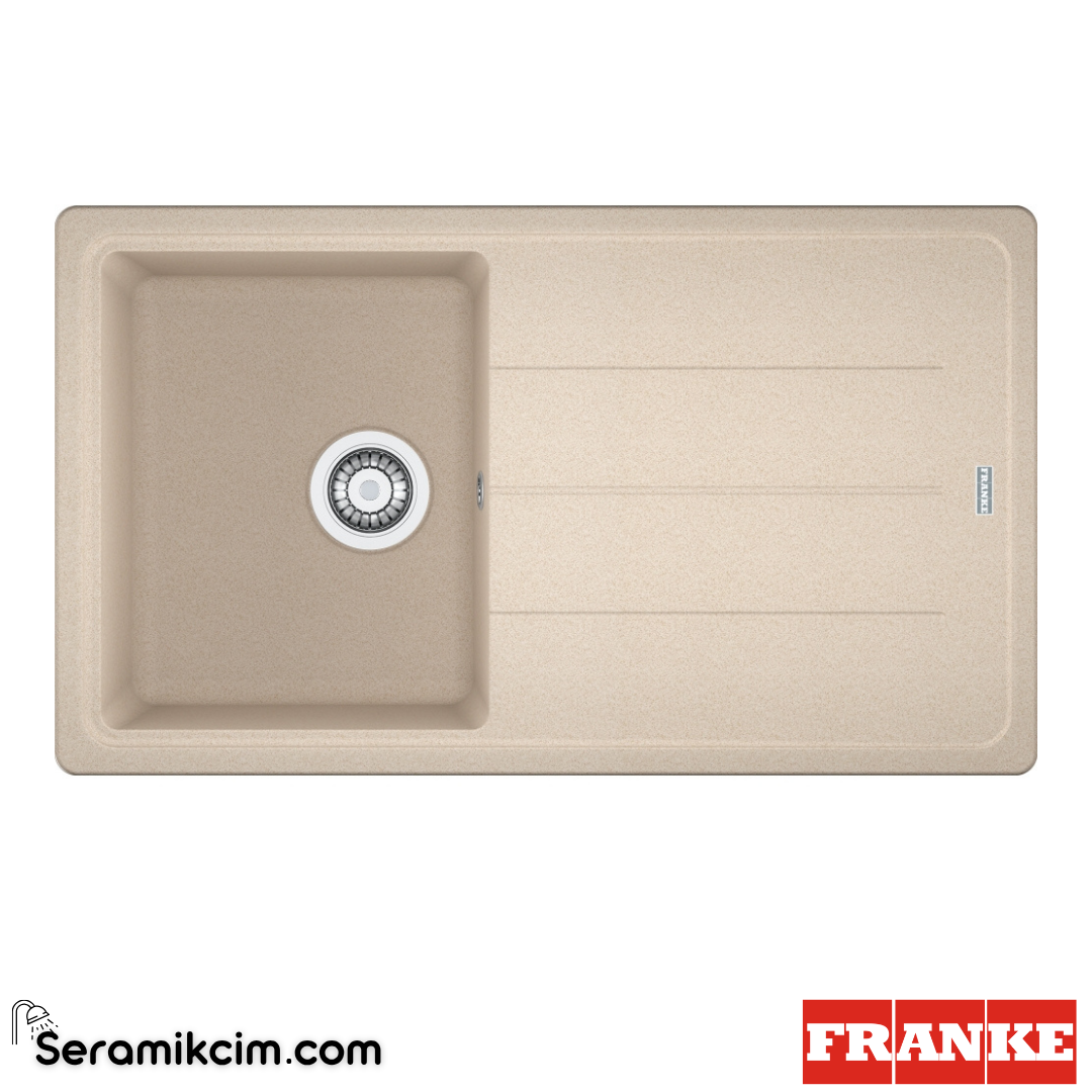 Franke Basis BFG 611-86 Tezgahüstü Damlalıklı 1 Gözlü Dikdörtgen 860x500mm Granit Eviye Avena 114.0655.946