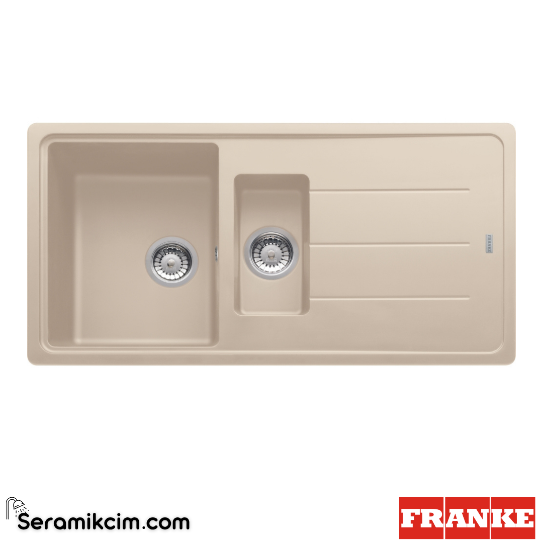 Franke Basis BFG 651 Tezgahüstü Damlalıklı 1,5 Gözlü Dikdörtgen 970x500mm Granit Eviye Avena 114.0655.982