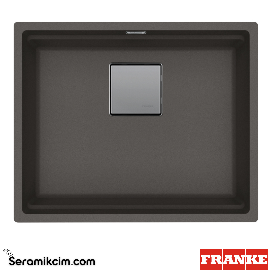 Franke Kubus 2 KNG 110-52 Tezgahaltı 1 Gözlü Dikdörtgen 560x460mm Granit Eviye Slate Grey 125.0714.193