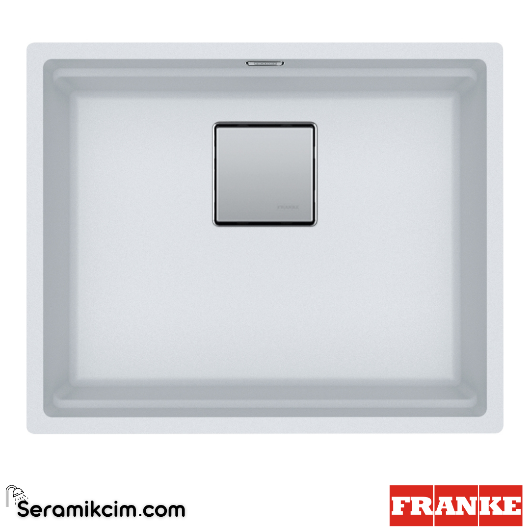 Franke Kubus 2 KNG 110-52 Tezgahaltı 1 Gözlü Dikdörtgen 560x460mm Granit Eviye Bianco 125.0529.604