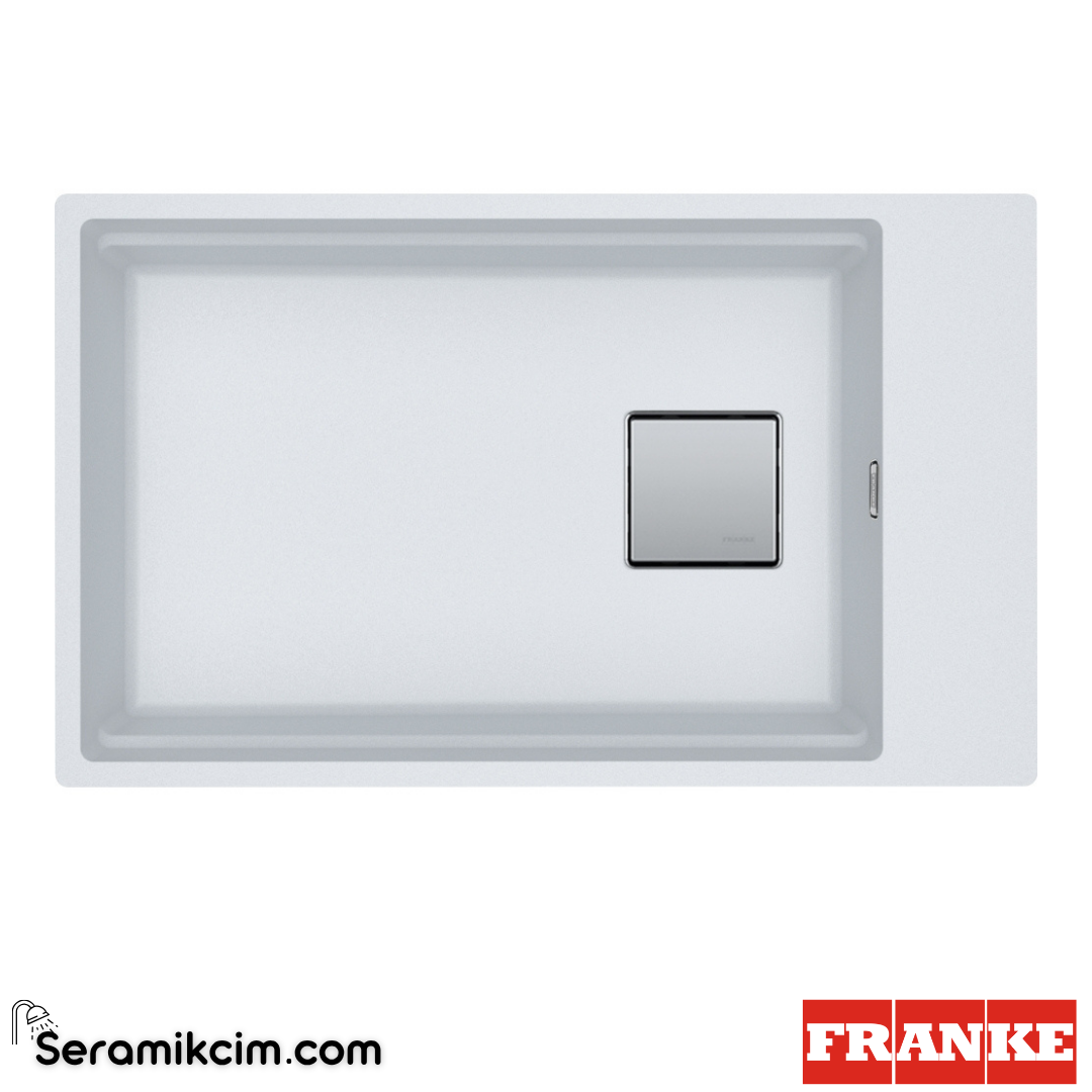 Franke Kubus 2 KNG 110-62 Tezgahaltı 1 Gözlü Dikdörtgen 760x460mm Granit Eviye Bianco 125.0529.854