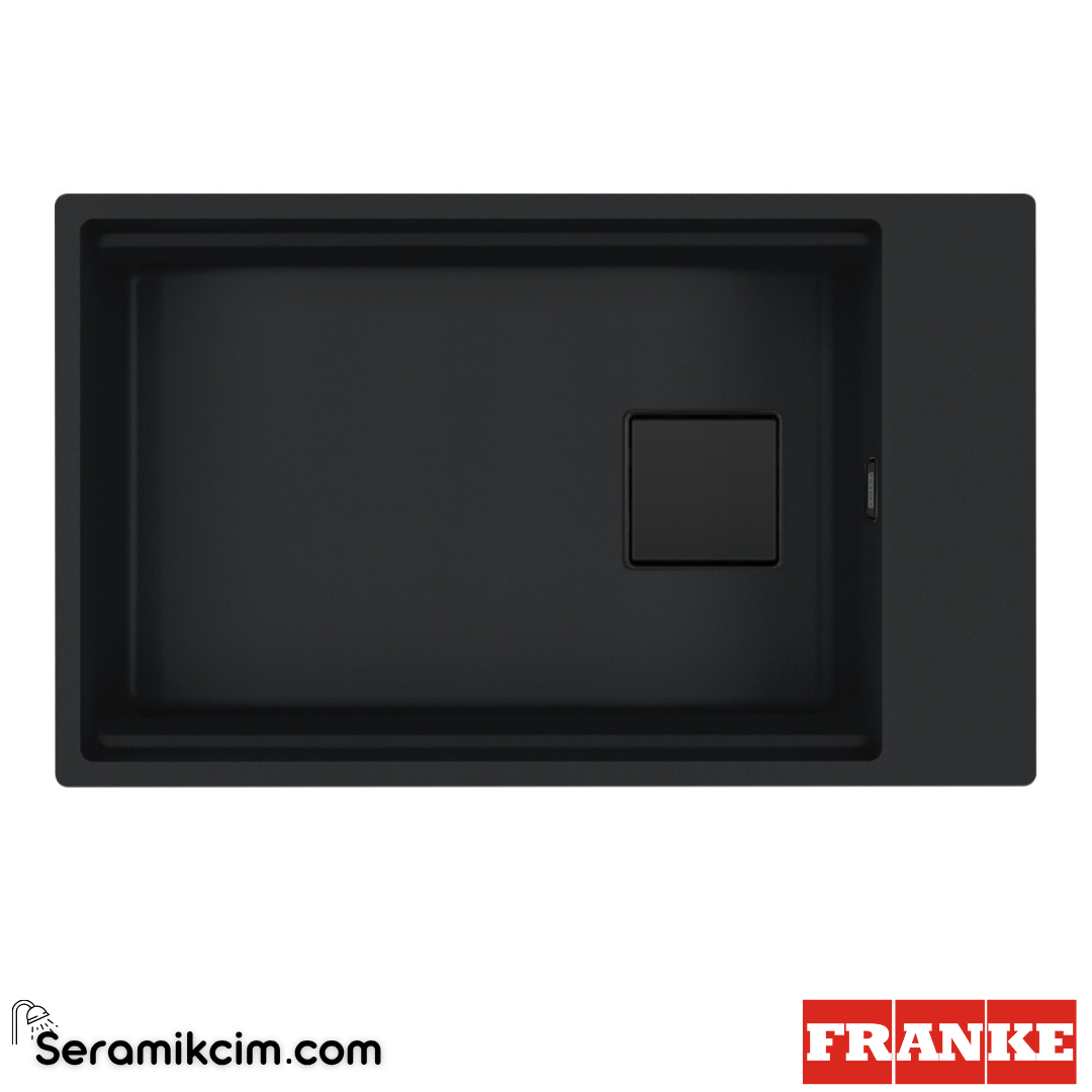 Franke Kubus 2 KNG 110-62 Tezgahaltı 1 Gözlü Dikdörtgen 760x460mm Granit Eviye Mat Siyah 125.0718.491125.0718.491