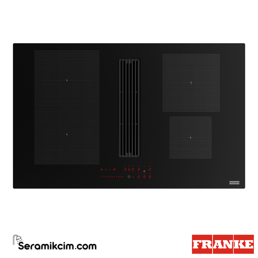 Franke Maris 2gether FMA 8381 R HI Tezgahüstü 4 Gözlü 830x520mm İndüksiyonlu Davlumbazlı Elektrikli Ocak Siyah Cam 340.0705.337 - 340.0705.337